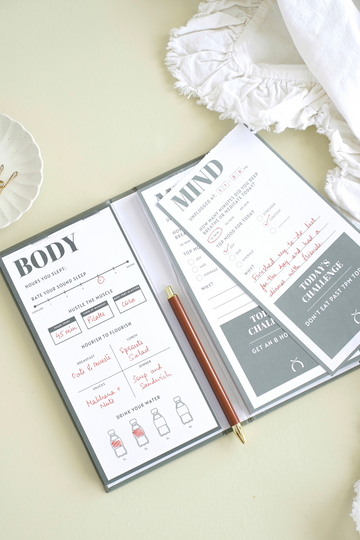 Mind and Body Fitness Planner | Self-Care | Holistic Wellbeing | Olive Green